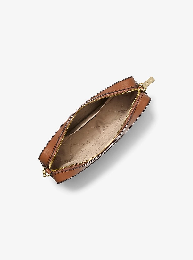 Jet Set Large Woven Crossbody Bag in LUGGAGE | Michael Kors