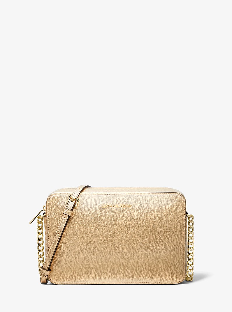 Jet Set Travel Large Metallic Leather Crossbody