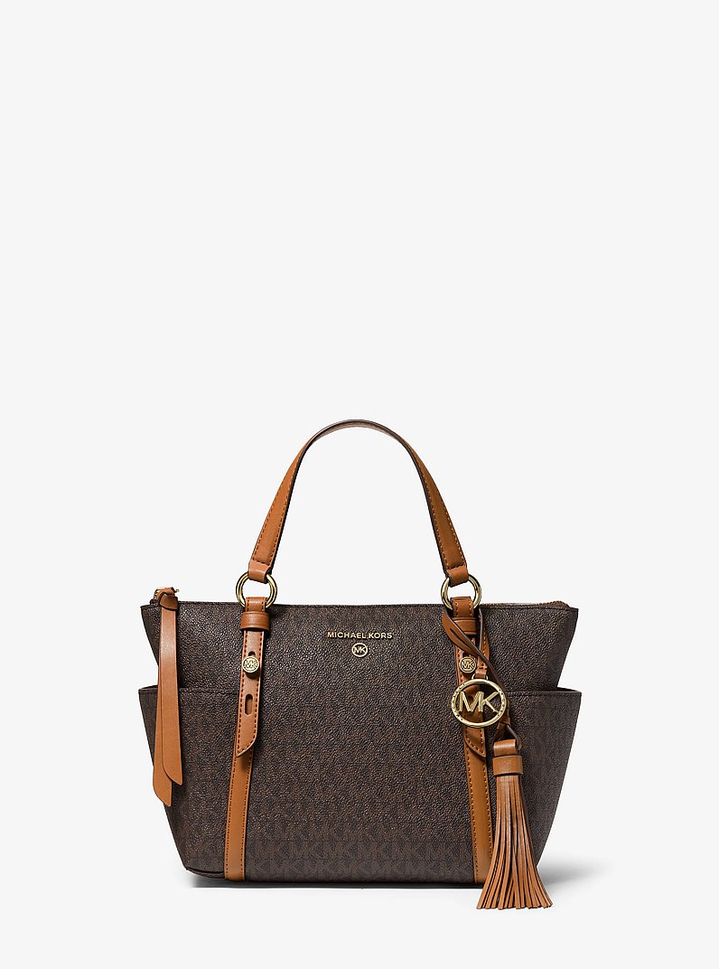 Sullivan Small Logo Top-Zip Tote Bag in BRN/ACORN | Michael Kors