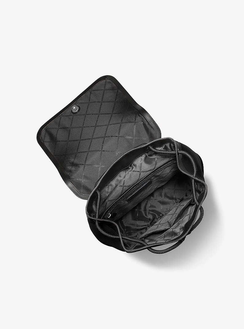 Hudson Pebbled Leather Utility Backpack in BLACK | Michael Kors