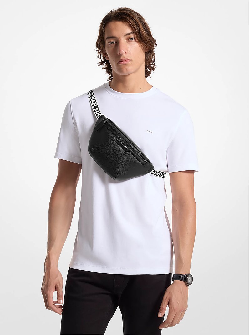 Cooper Small Leather Sling Pack in BLACK | Michael Kors