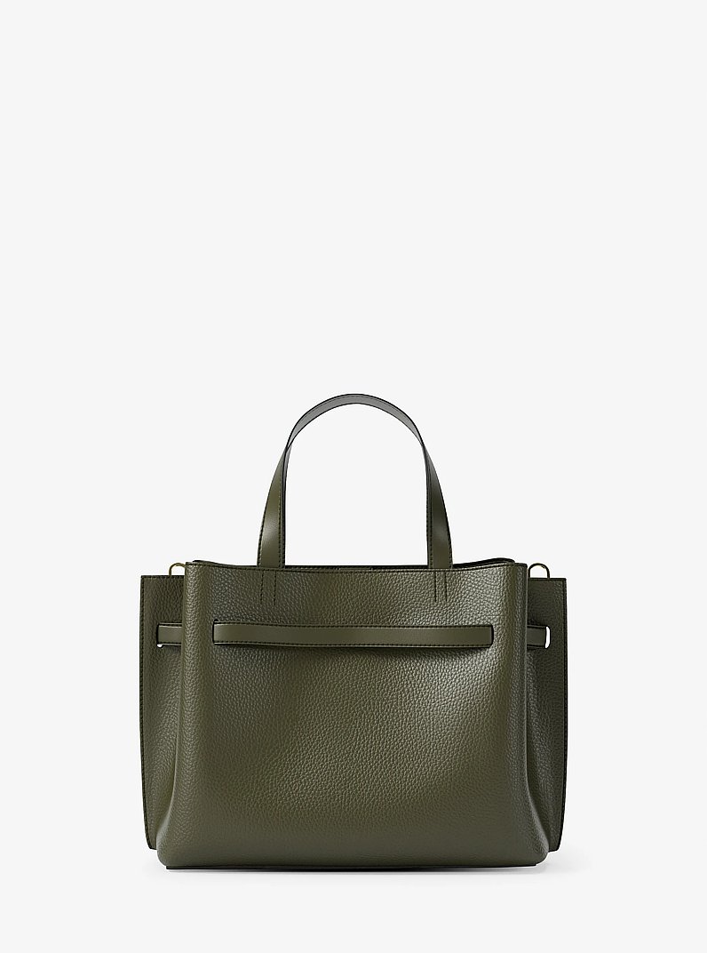 Emilia Small Pebbled Leather Satchel in IVY | Michael Kors
