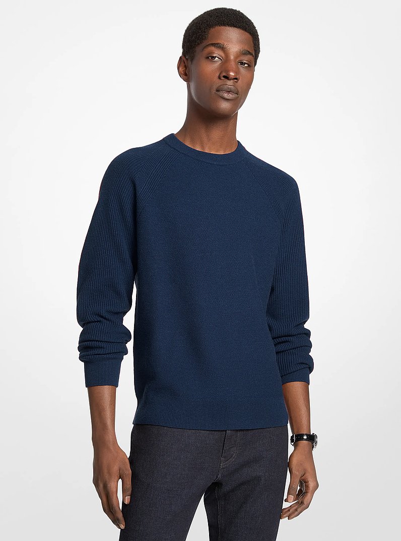 Wool Blend Crewneck Sweater in MIDNIGHT | Michael Kors