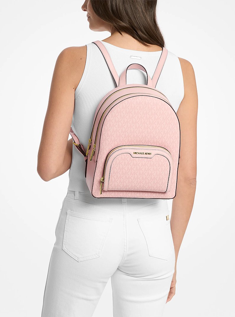 Jaycee Medium Signature Logo Backpack in POWDER BLUSH | Michael Kors