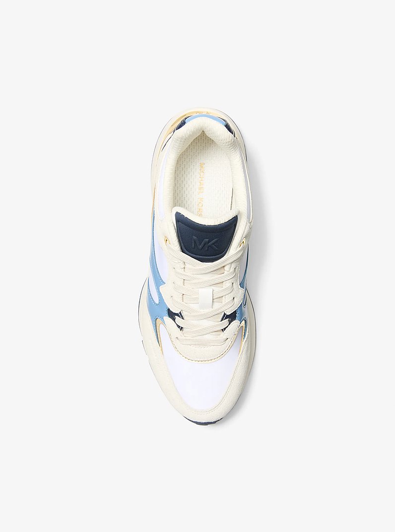 Riley Mixed-Media Trainer in FRENCH BLUE | Michael Kors