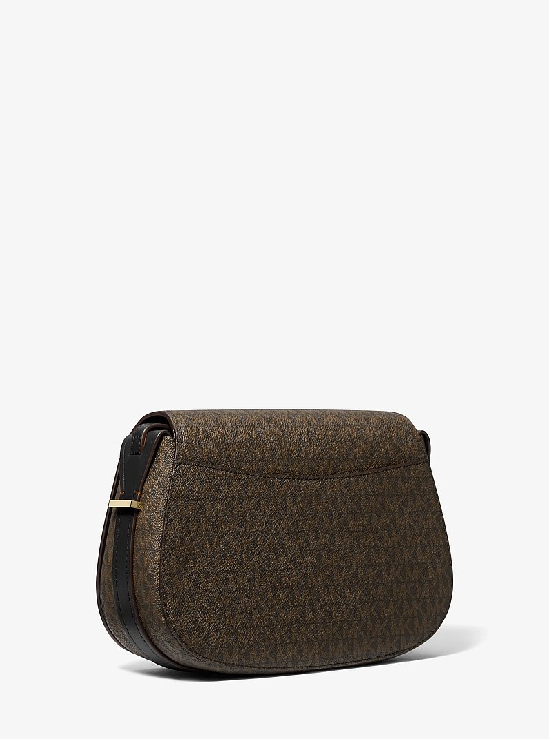 Lydia Medium Signature Logo Messenger Bag