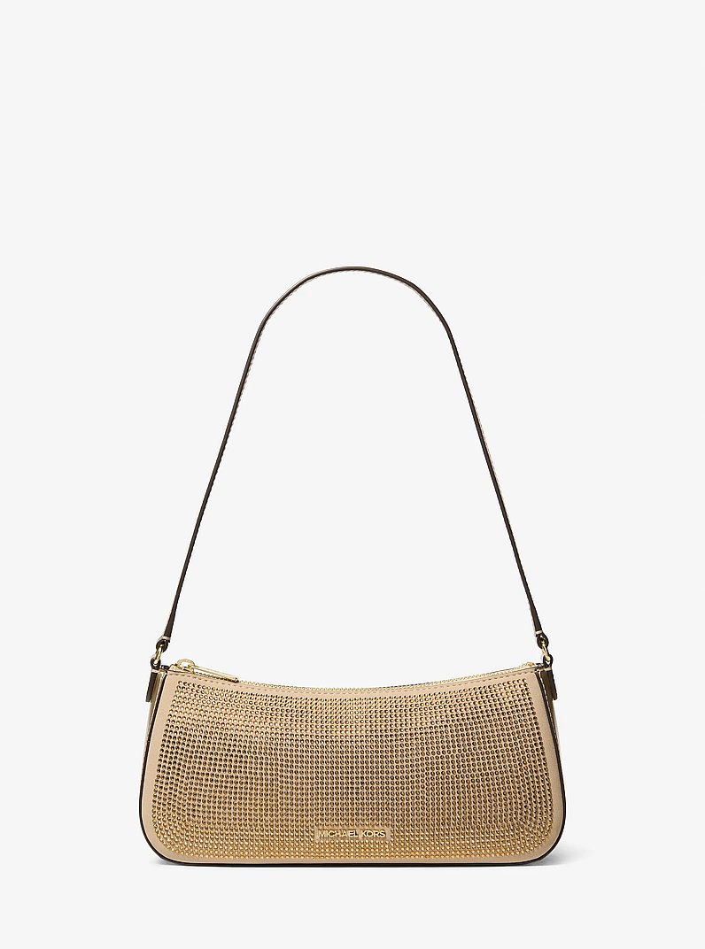 Sammy Small Embellished Pochette in PALE GOLD | Michael Kors