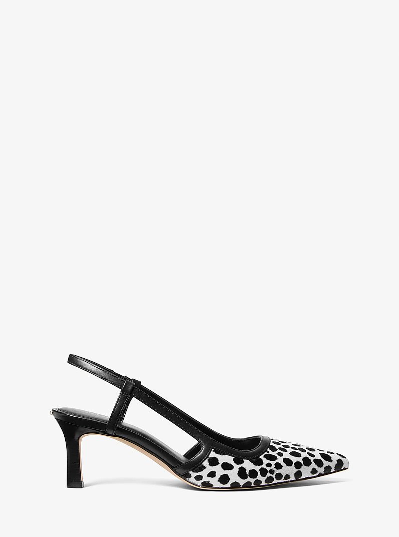 Zapato de sal&oacute;n Alora en pelo de becerro con estampado de guepardo y tal&oacute;n descubierto in NEGRO COMBINADO | Michael Kors