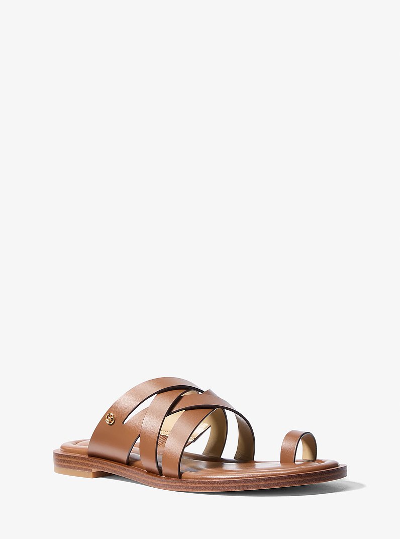 Nora Leather Sandal in LUGGAGE | Michael Kors