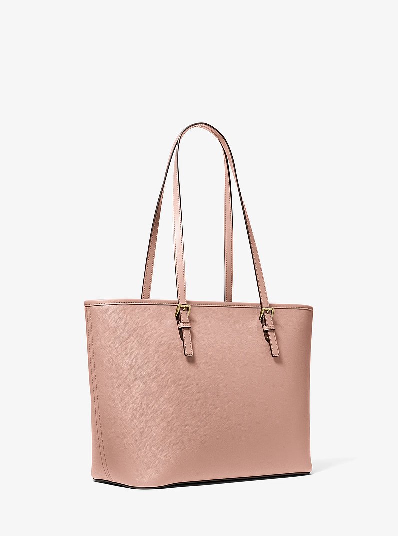 Bolso tote Jet Set de piel saffiano con adorno in ROSA CLARO | Michael Kors