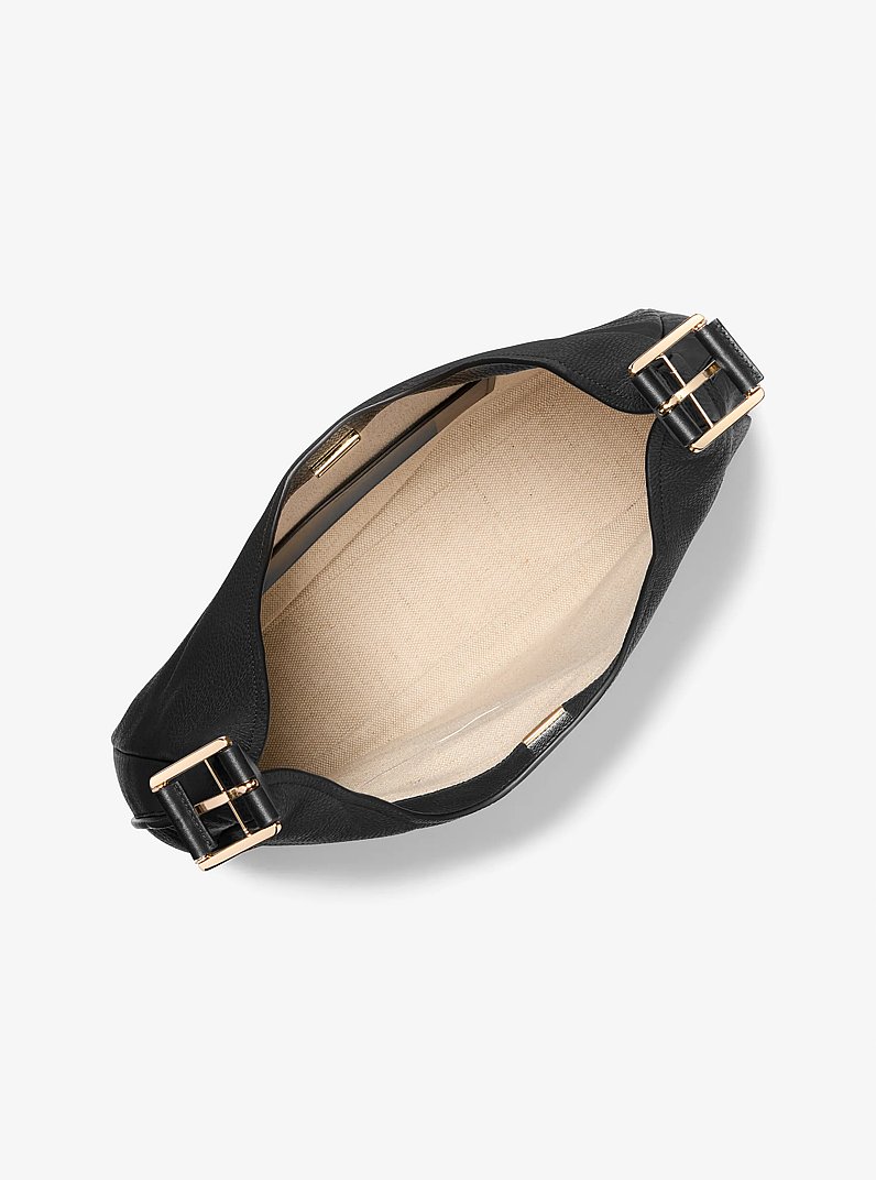 Hobo Bag Nolita Large aus gekrispeltem Leder in SCHWARZ | Michael Kors