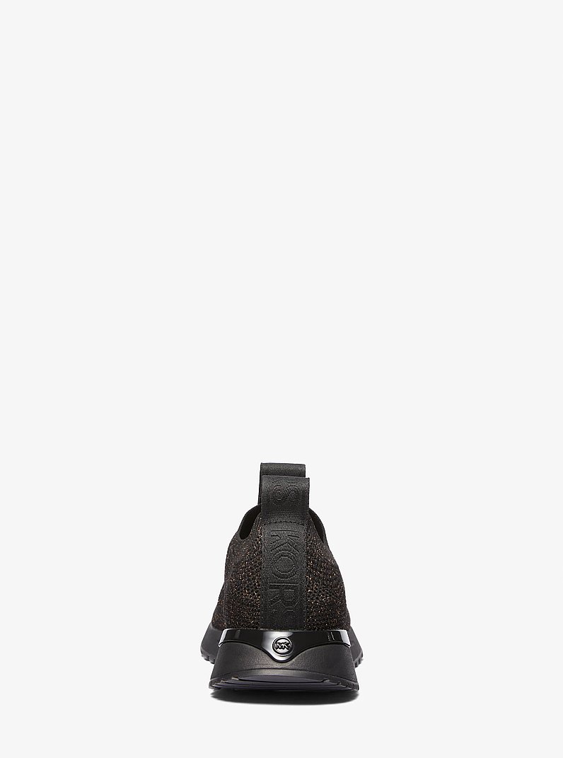 Bodie Logo Tape Metallic Stretch Knit Slip-On Trainer