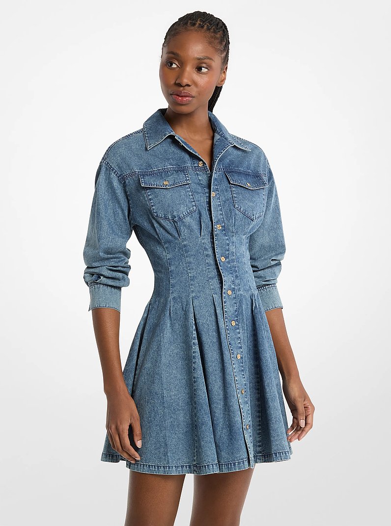 Denim Shirt Dress in DUSK BLUE WASH | Michael Kors