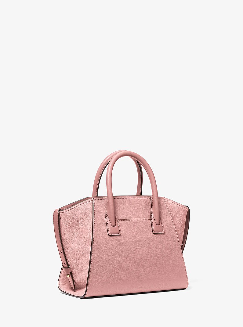 Avril Small Pebbled Leather Satchel in POWDER BLUSH | Michael Kors