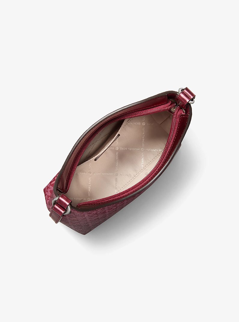 Maya Small Signature Logo Crossbody Bag in MAROON | Michael Kors