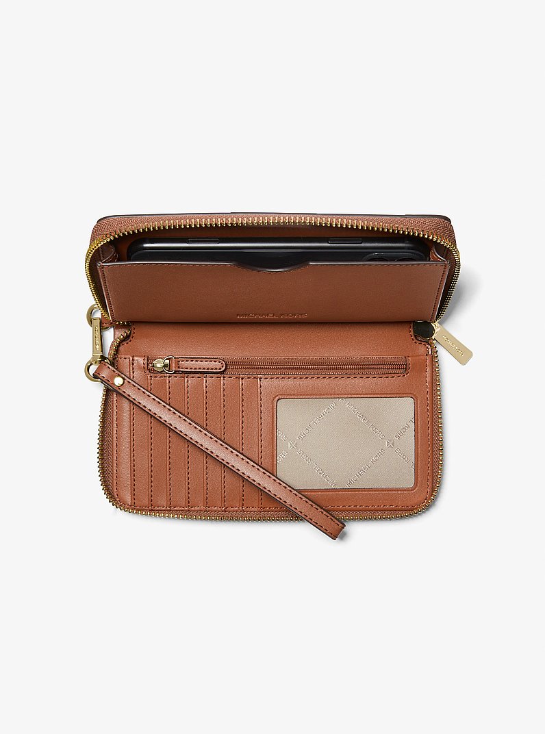Large Woven Smartphone Wristlet in LUGGAGE | Michael Kors