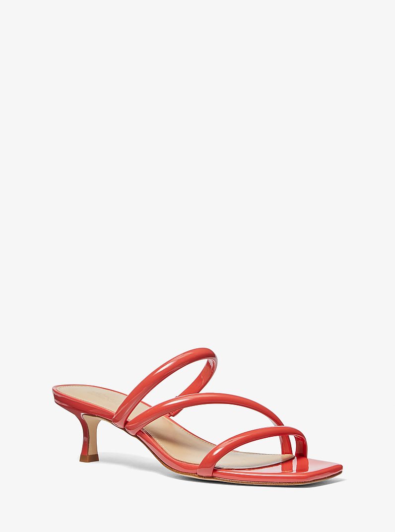Celia Patent Kitten Sandal in SPICED CORAL | Michael Kors