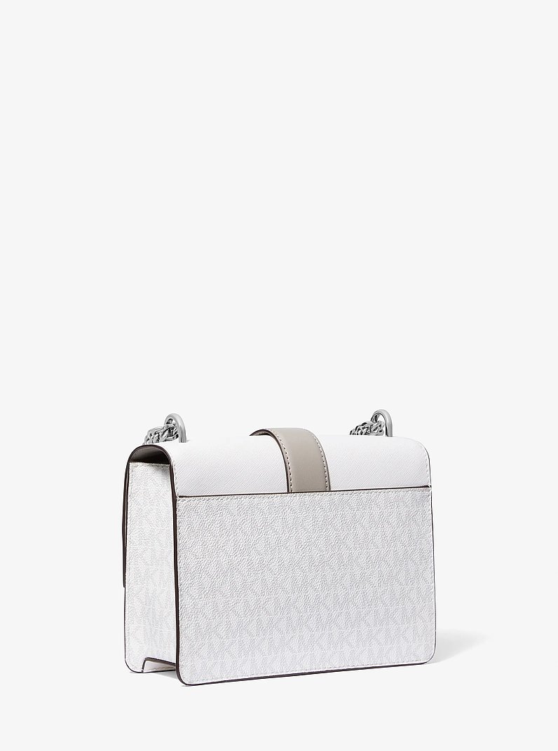 Greenwich Small Color-Block Signature Logo Crossbody Bag in OPTIC WHITE | Michael Kors