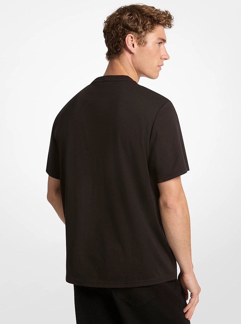 Graphic Cotton T-Shirt in BLACK | Michael Kors