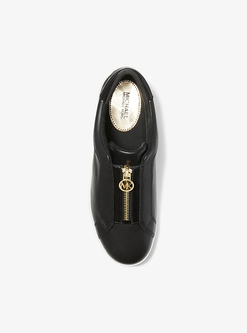 Basket Keaton en cuir avec fermeture &agrave; glissi&egrave;re in NOIR | Michael Kors