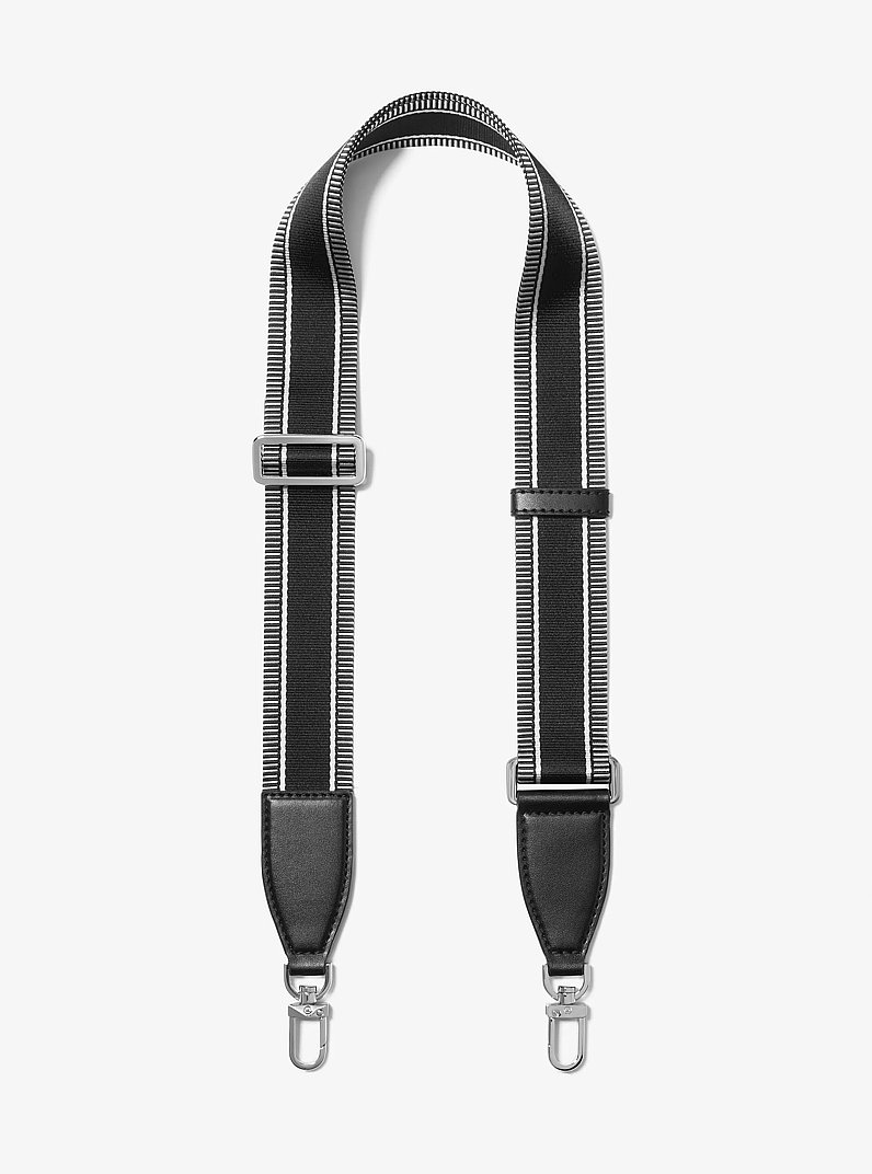 Striped Nylon Bag Strap in BLACK | Michael Kors