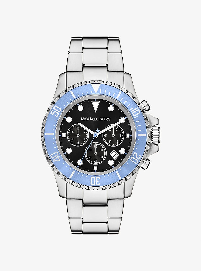 Oversized Everest Silver-Tone Watch in SKY BLUE | Michael Kors
