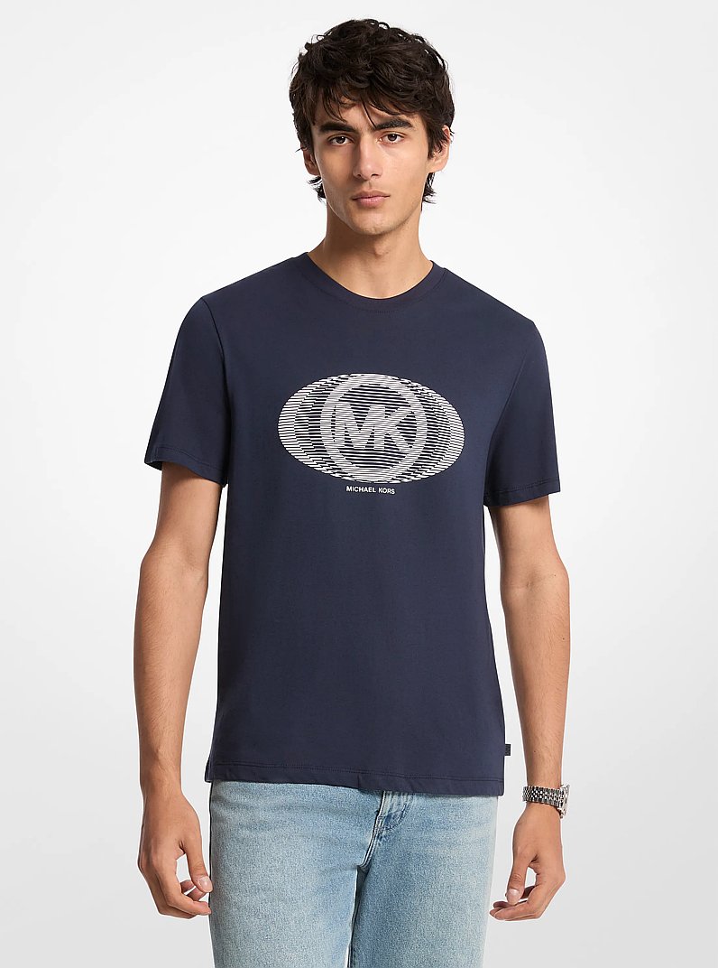 T-Shirt aus Baumwolle mit grafischem Logo in MIDNIGHT | Michael Kors