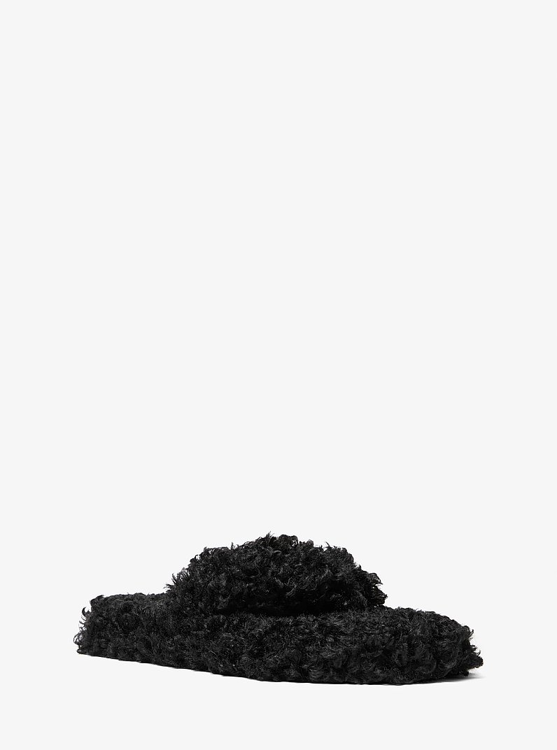 Alani Faux-Fur Flip Flop in BLACK | Michael Kors