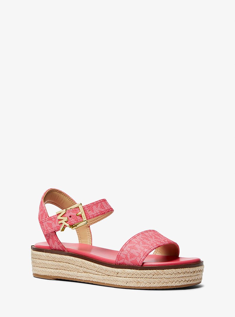 Richie Logo Platform Espadrille Sandal in GERANIUM | Michael Kors
