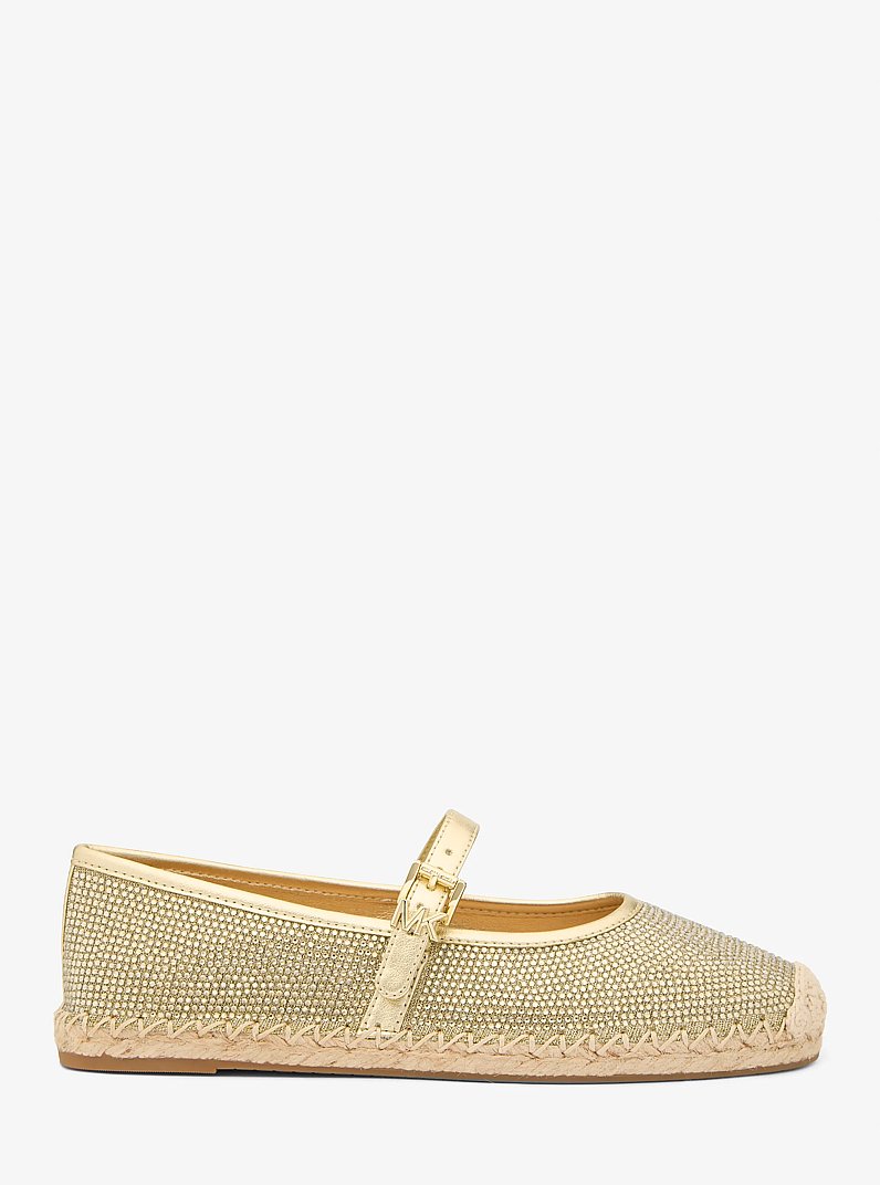 Espadrille de ballet Lynn en maille &agrave; cha&icirc;nes scintillante &agrave; ornements in OR P&Acirc;LE | Michael Kors