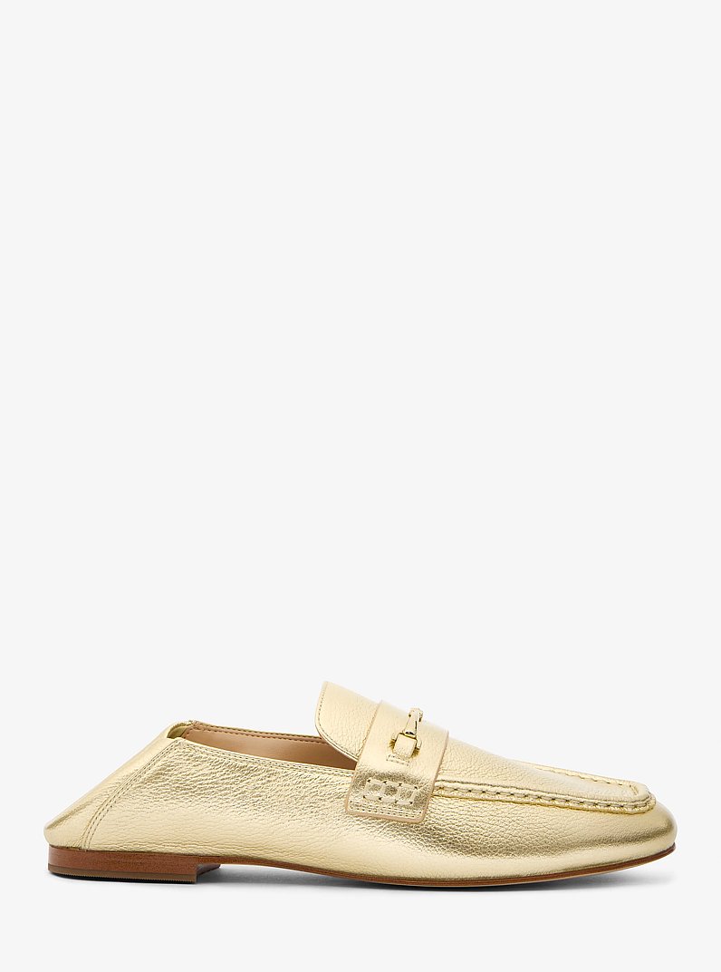 Lena Metallic Leather Loafer in PALE GOLD | Michael Kors