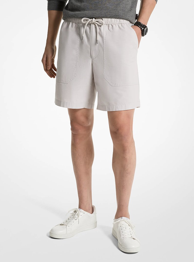 Short en coton &agrave; cordon de serrage in ALUMINIUM | Michael Kors