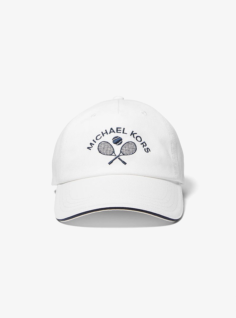 Casquette en coton avec broderie tennis in BLANC | Michael Kors