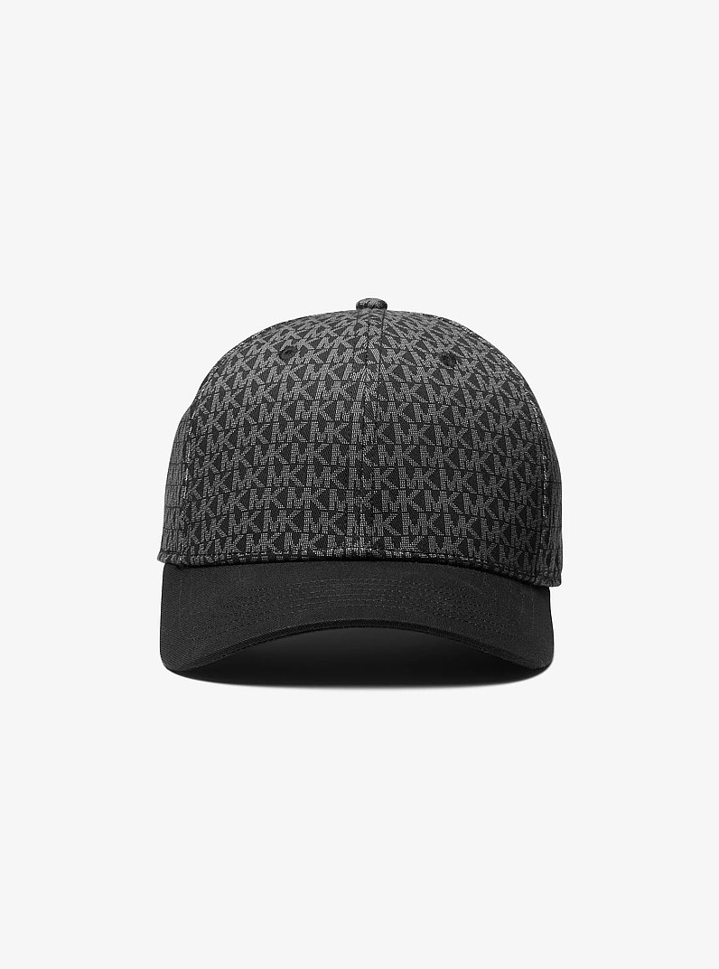Logo Print Cotton Baseball Hat in BLACK | Michael Kors