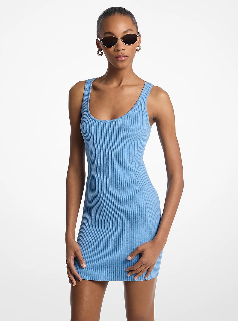 Ribbed Stretch Viscose Tank Dress in SOUTHPACIFIC | Michael Kors