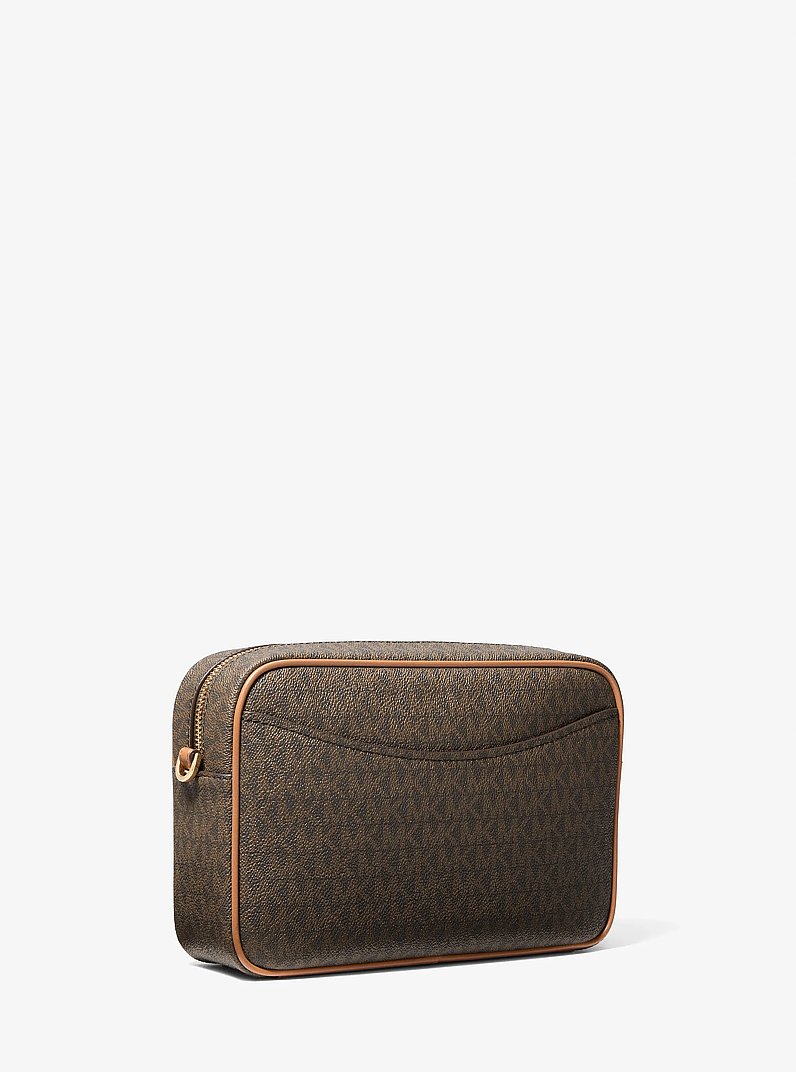 Umh&auml;ngetasche Bev Large mit Signature-Logomuster in BRN/EICHELBR | Michael Kors