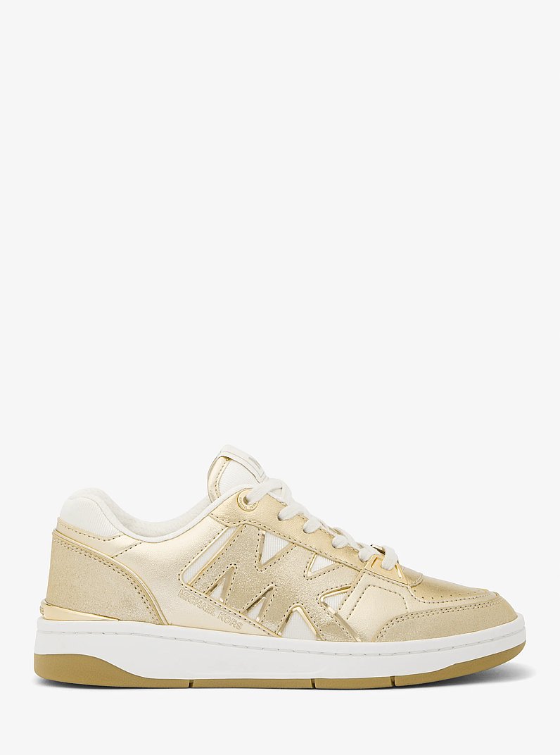 Rebel Metallic Leather Sneaker in PALE GOLD | Michael Kors