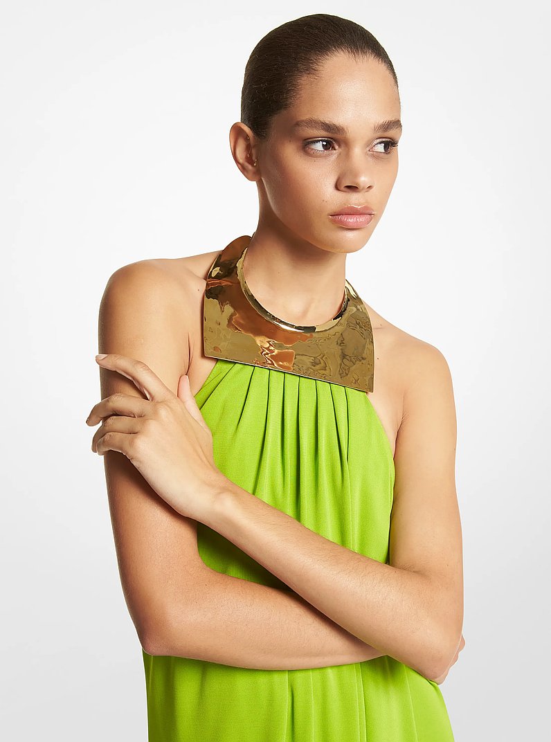 Crepe Jersey Necklace Gown