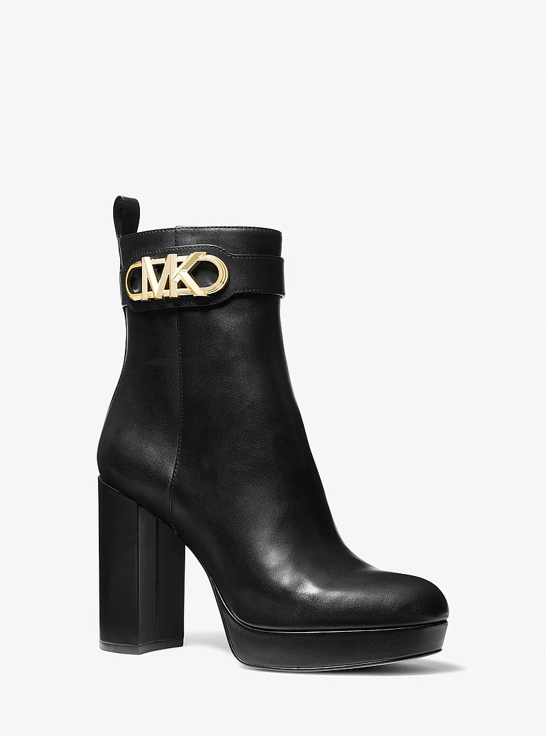 Parker Leather Platform Boot in BLACK | Michael Kors