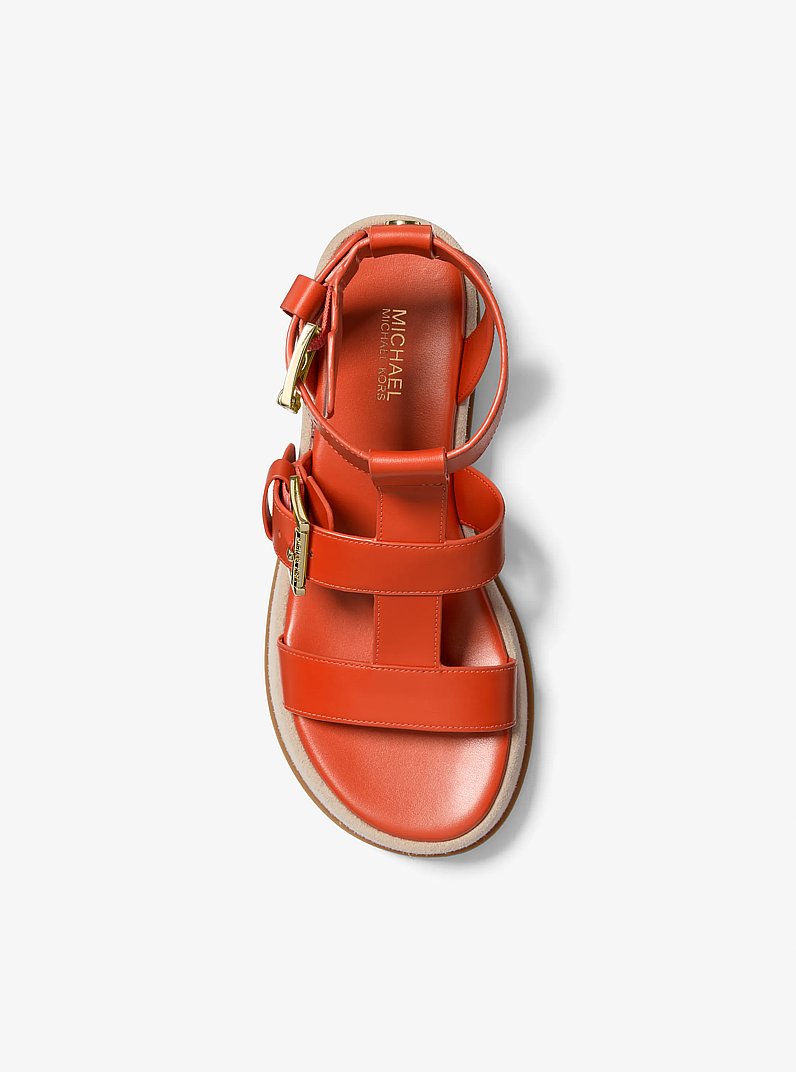 Sandalia gladiador Selah de cuero con plataforma in ROJO ARCILLA | Michael Kors