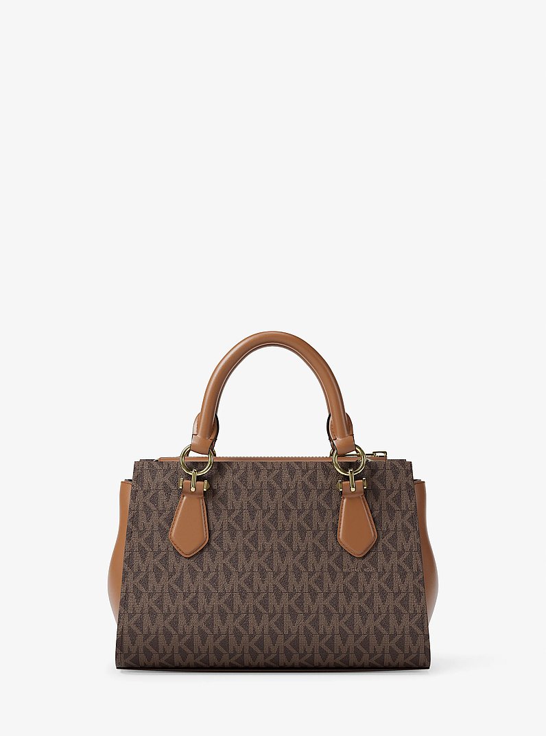 Marilyn Small Signature Logo Messenger Bag in BROWN | Michael Kors