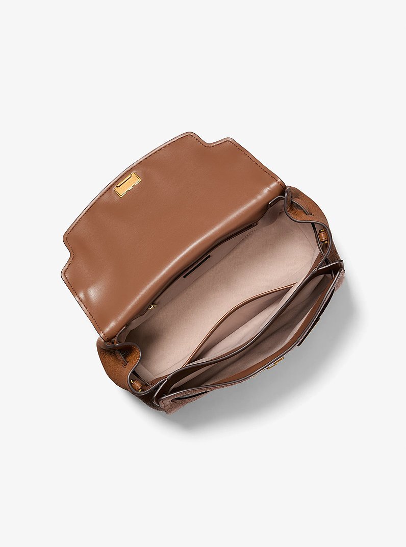 Hamilton Large Textured Leather Slouchy Satchel in LUGGAGE | Michael Kors