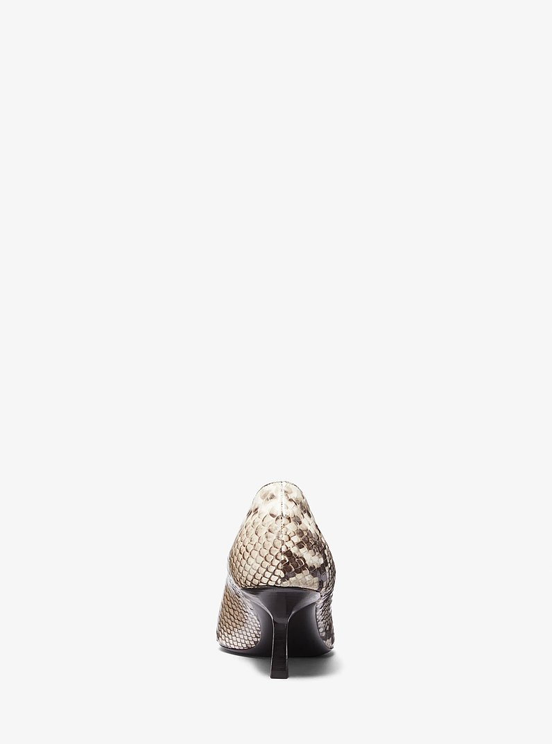 Frankie Python Embossed Leather Pump in NATURAL | Michael Kors