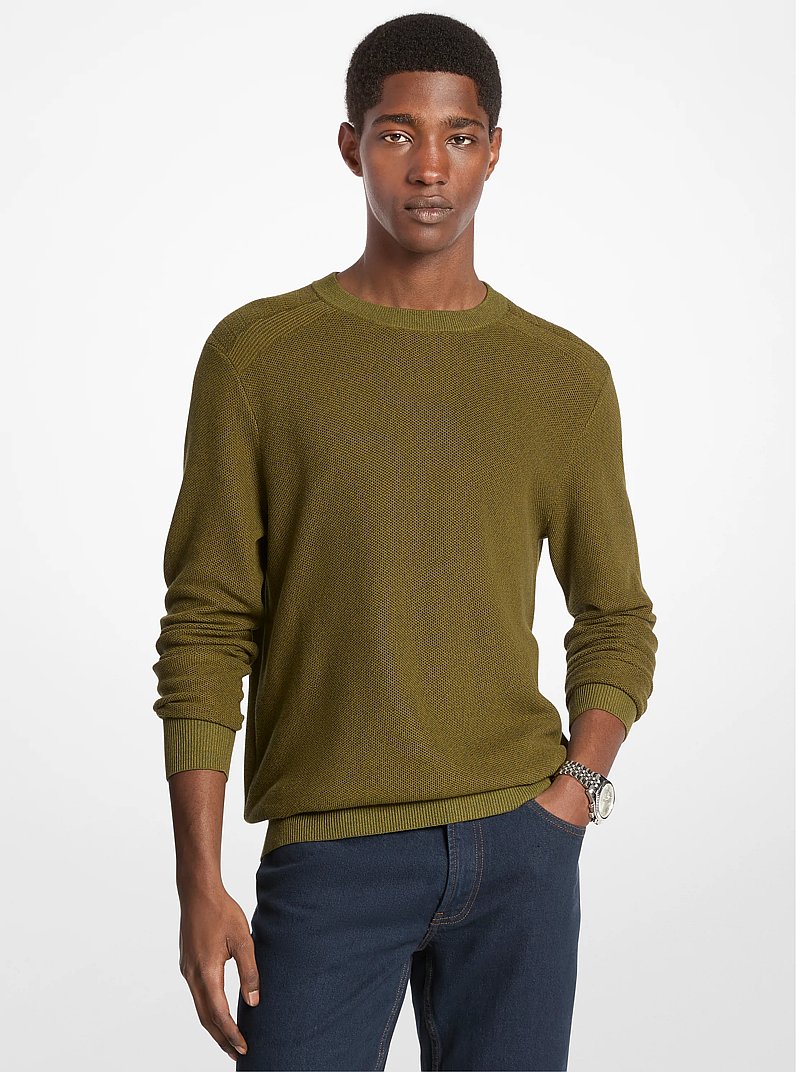Cotton Moulin&eacute; Sweater in IVY | Michael Kors