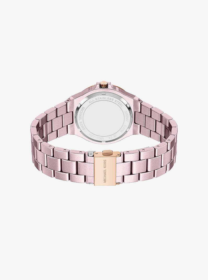 Mini Lennox Pav&eacute; Pink-Tone Watch in ROSE GOLD | Michael Kors