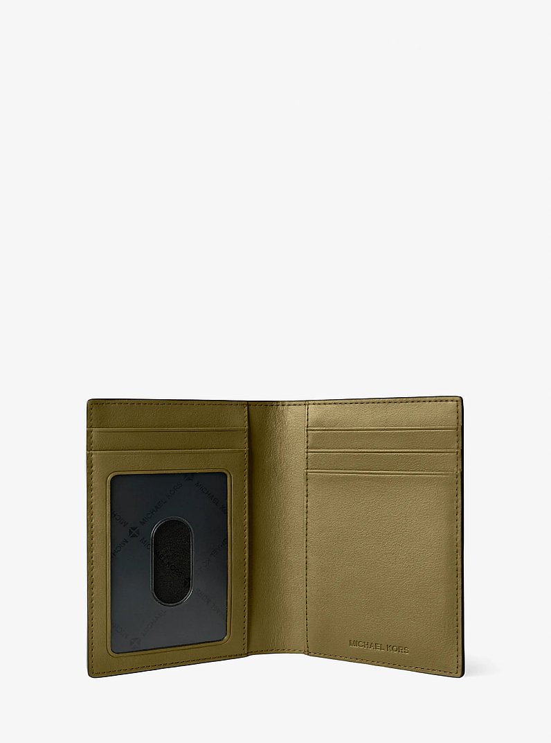 Cooper Pebbled Leather Bi-Fold Card Case in OREGANO | Michael Kors