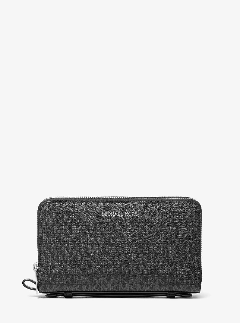 Cooper Signature Logo Wristlet in BLACK | Michael Kors