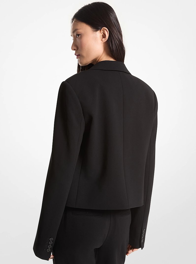 Crepe Cropped Blazer in BLACK | Michael Kors