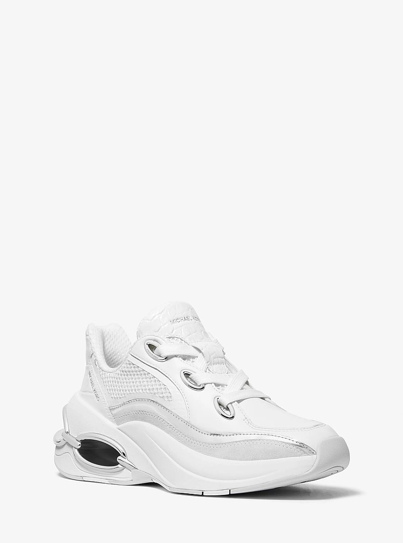 Sneaker Toni in materiali misti in BIANCO OTTICO/ARGENTO | Michael Kors