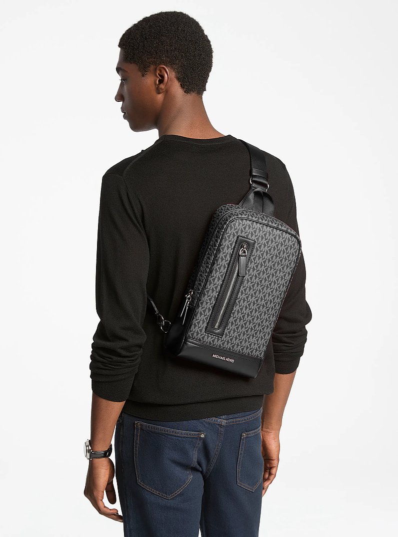 Cooper Signature Logo Sling Pack in BLACK | Michael Kors